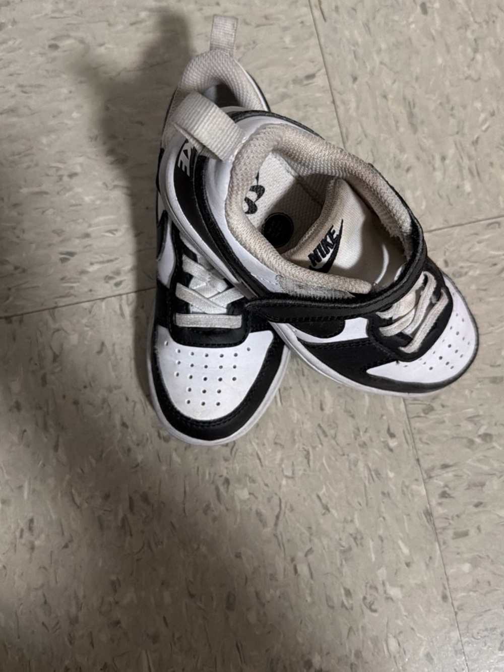 Nike Kids Black and White Low-Top Sneakers